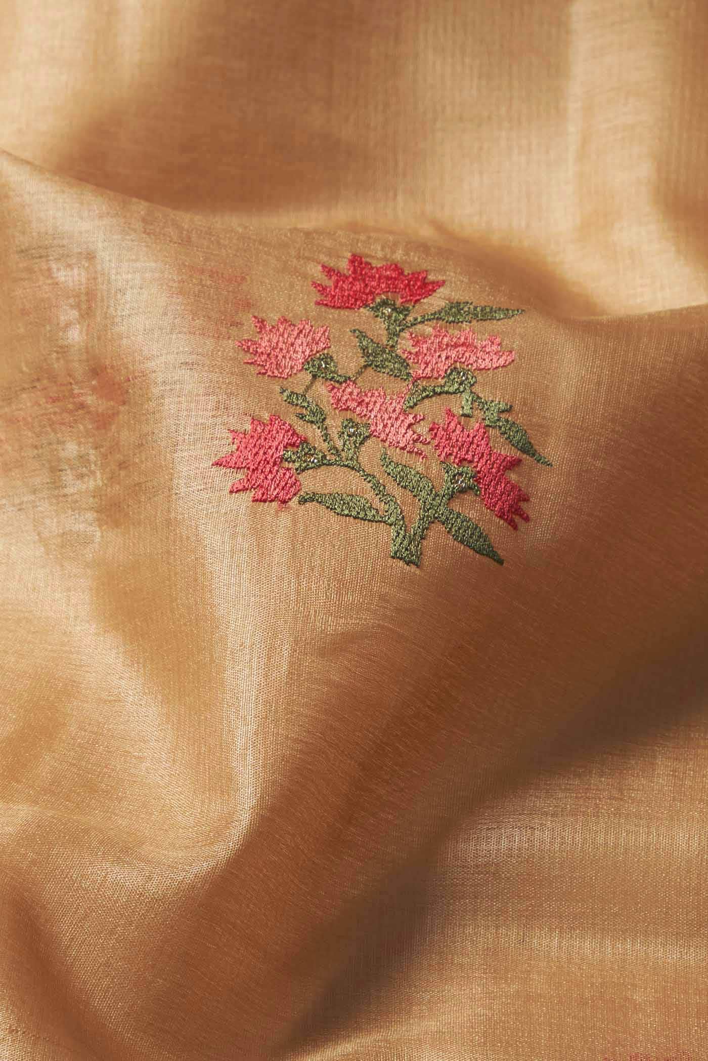 Beige Banarasi Tussar Silk Saree