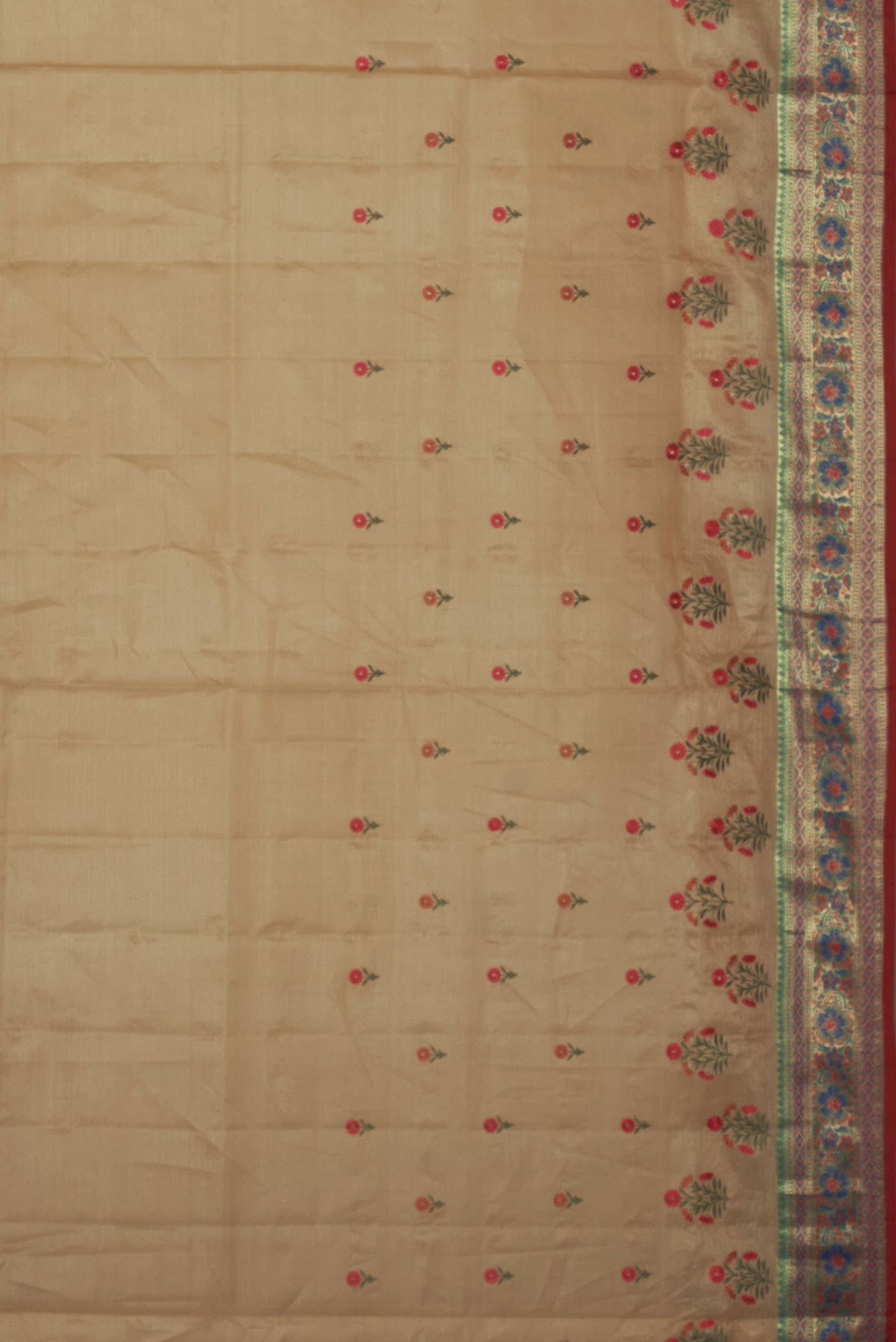 Beige Banarasi Tussar Silk Saree
