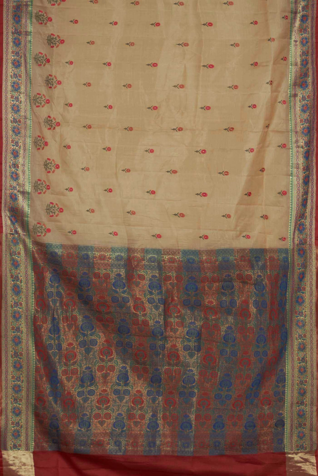 Beige Banarasi Tussar Silk Saree