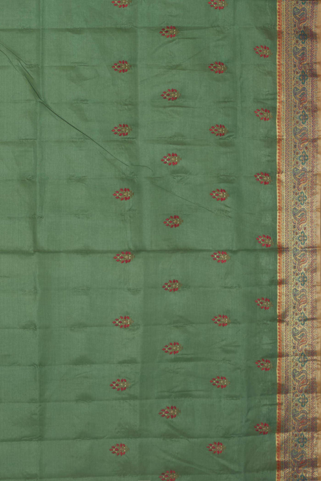 Green Banarasi Tussar Silk Saree