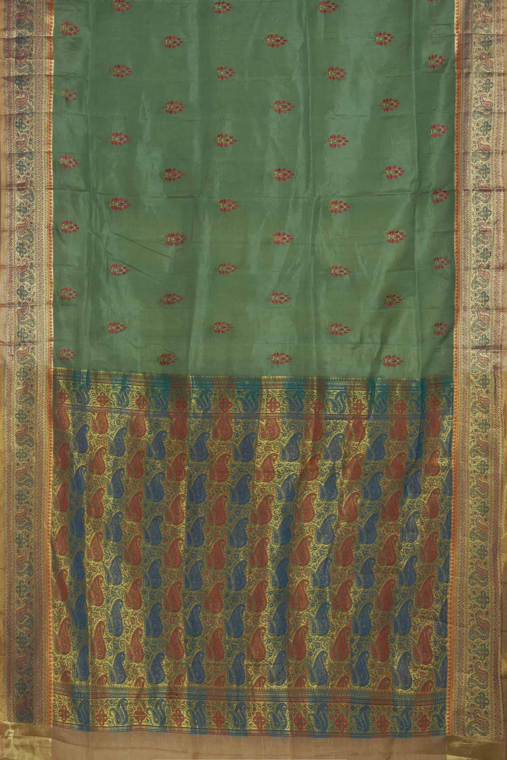 Green Banarasi Tussar Silk Saree