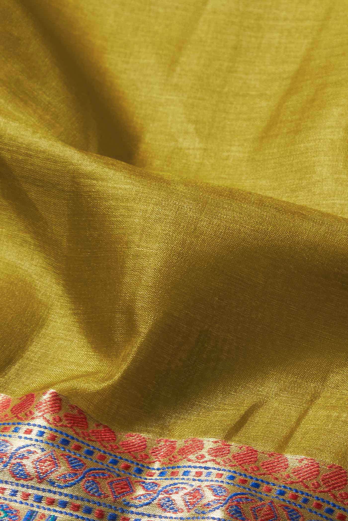 Green Banarasi Tussar Silk Saree