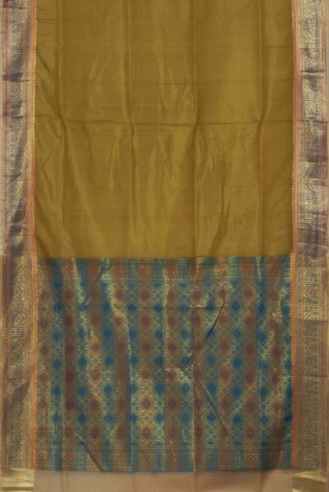 Green Banarasi Tussar Silk Saree
