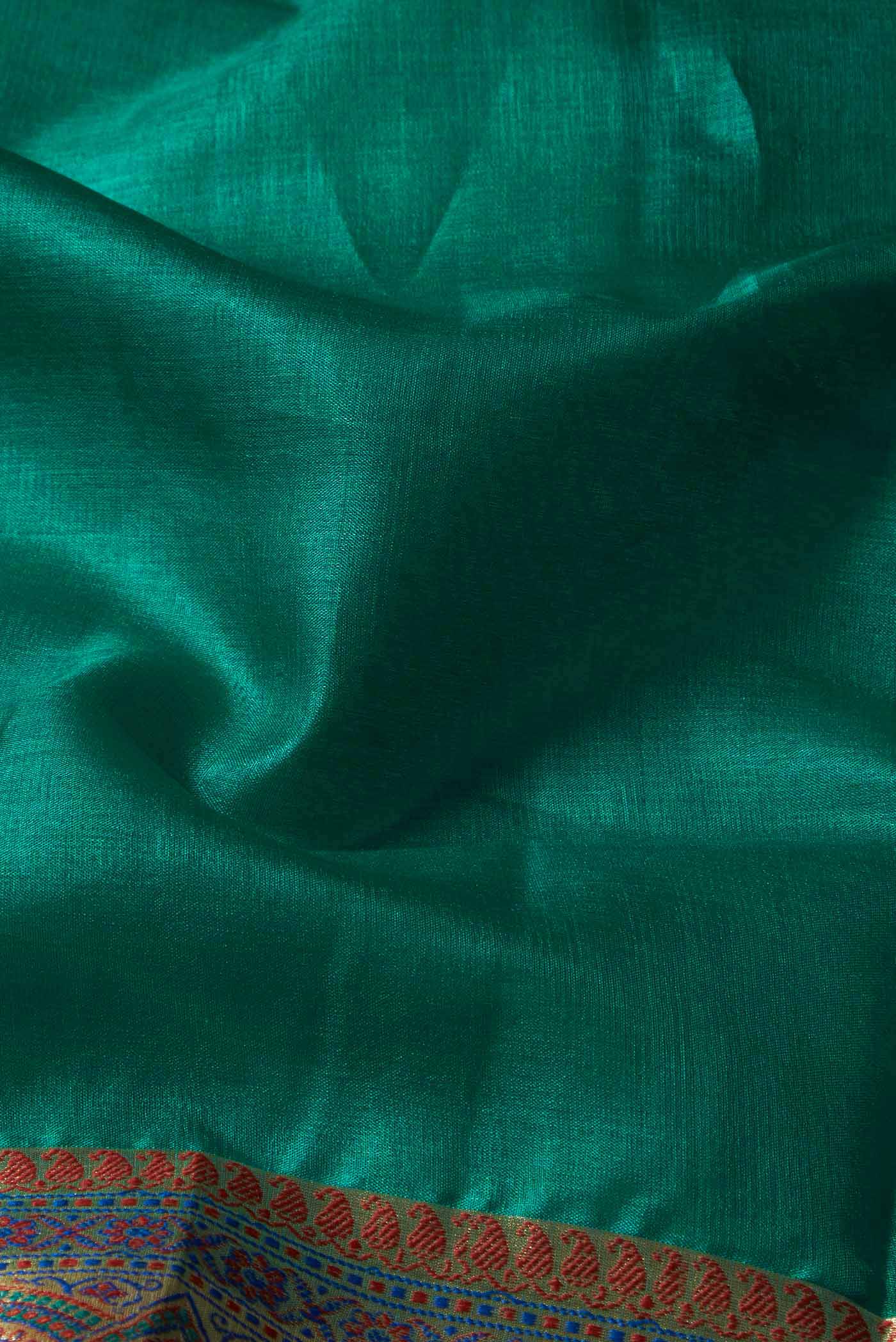 Green Banarasi Tussar Silk Saree