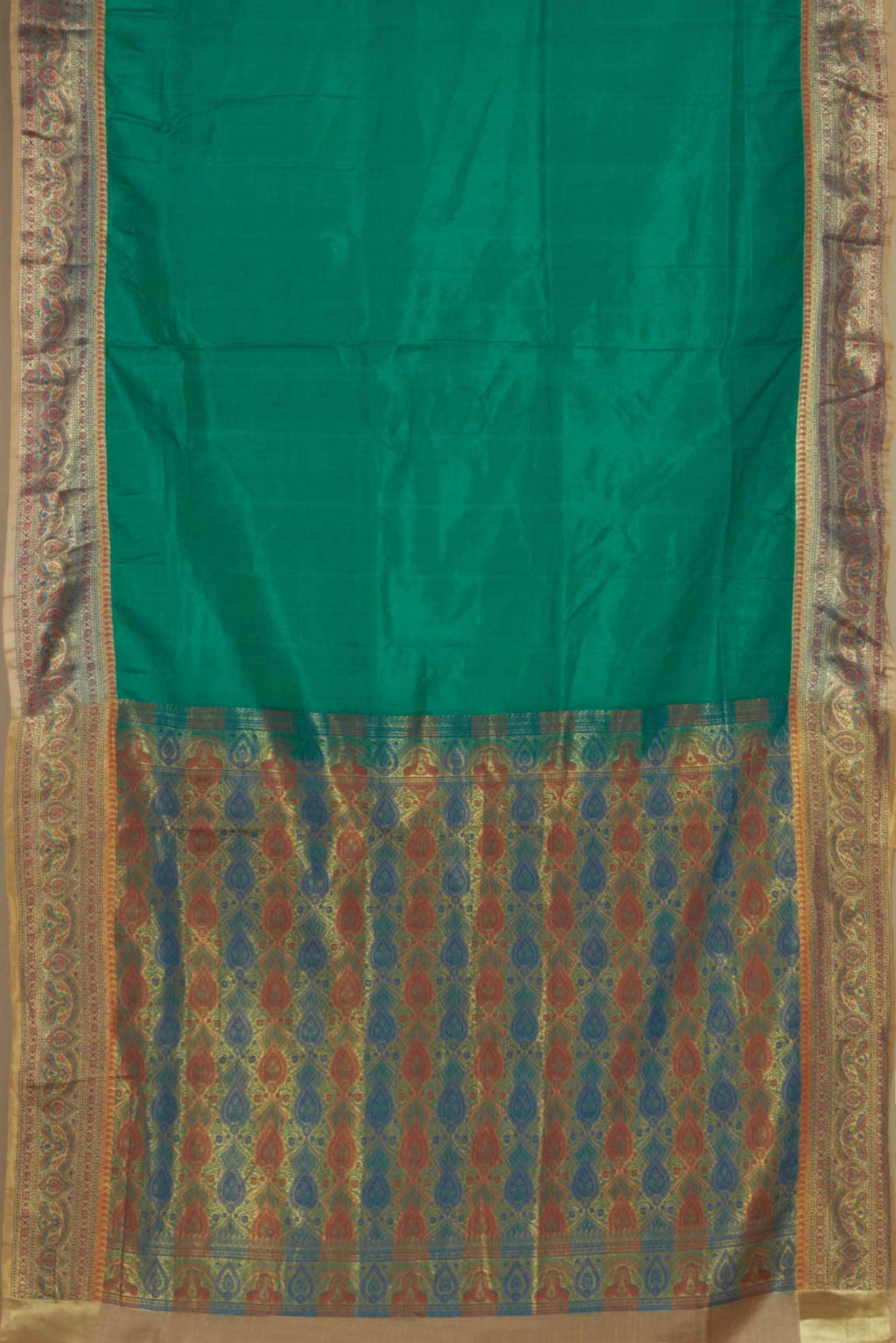 Green Banarasi Tussar Silk Saree