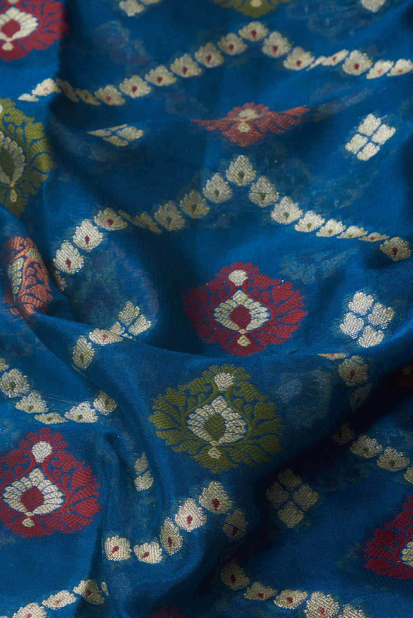 Blue Banarasi Georgette Saree