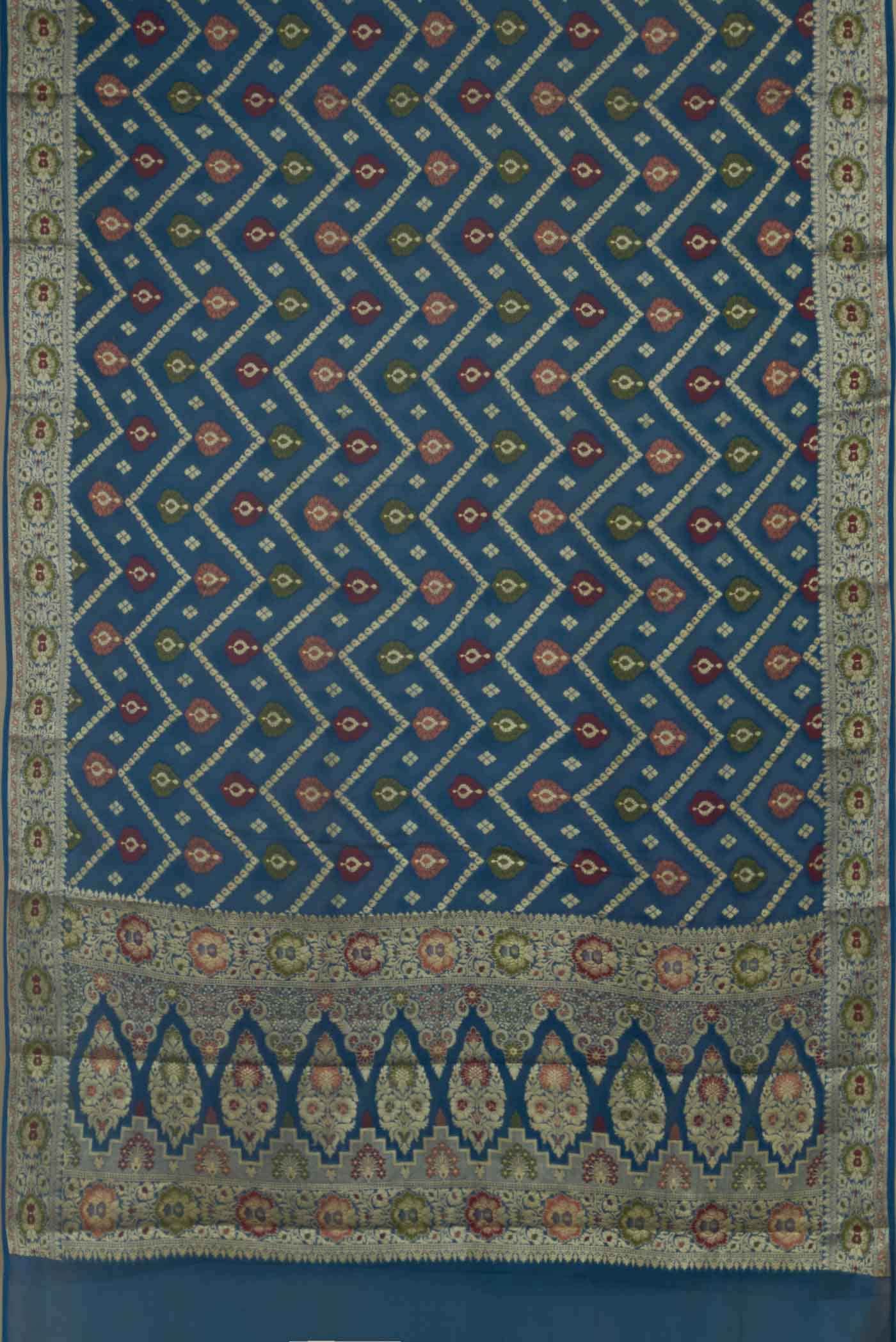 Blue Banarasi Georgette Saree