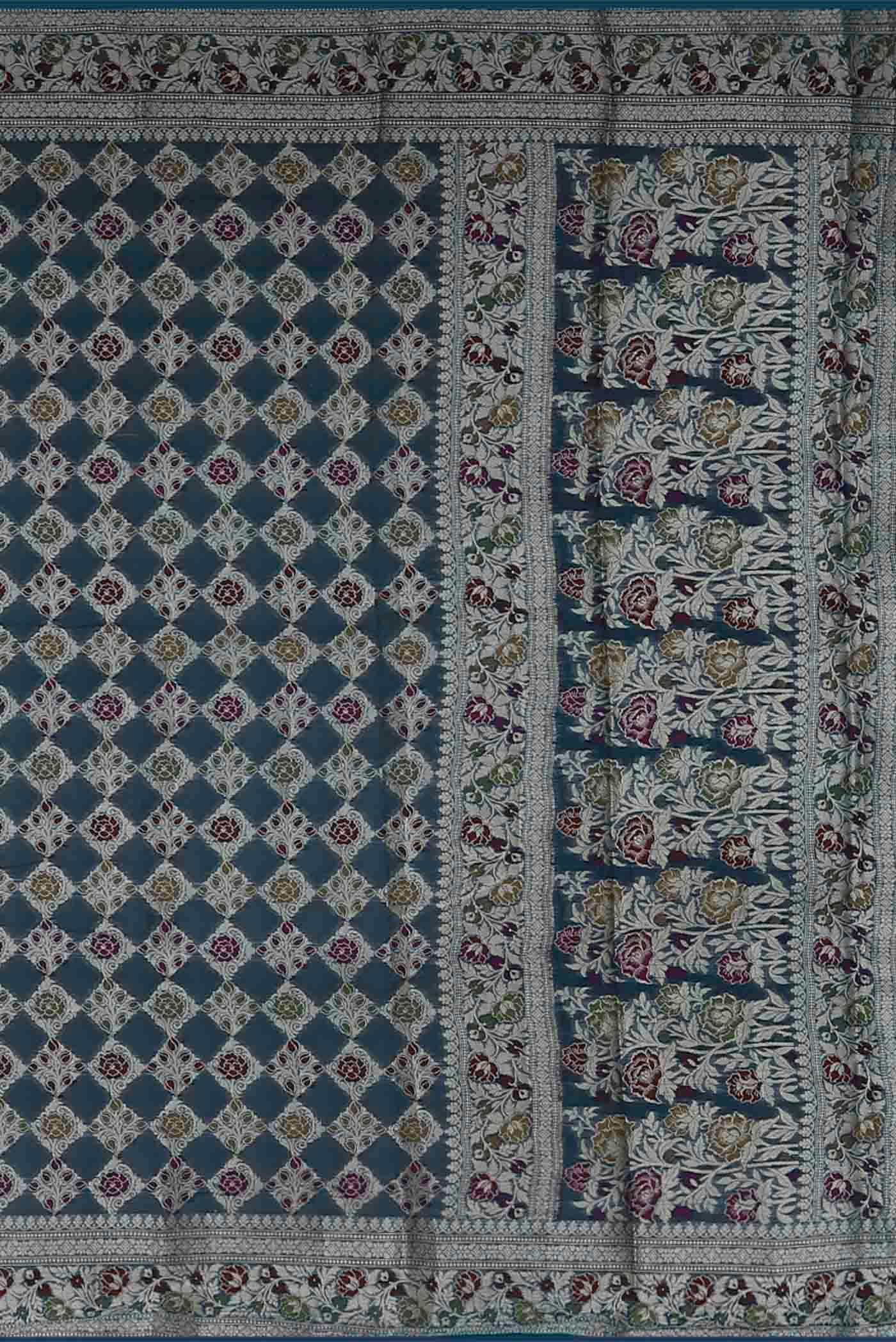 Blue Banarasi Georgette Saree
