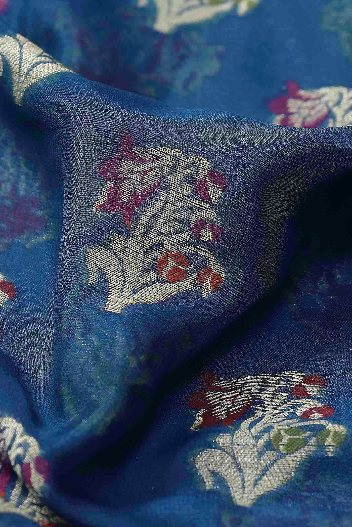 Blue Banarasi Georgette Saree