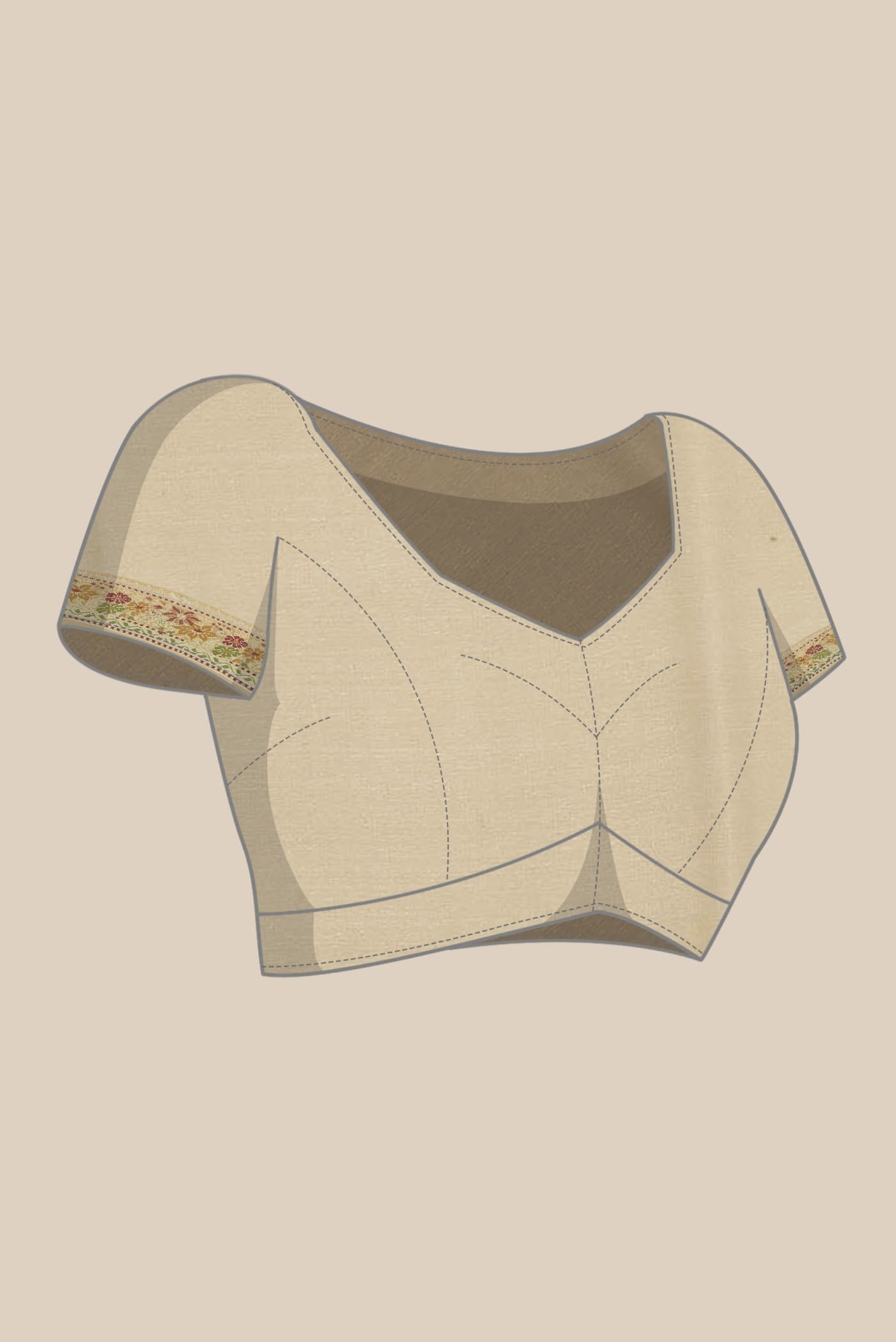 Beige Banarasi Georgette Saree