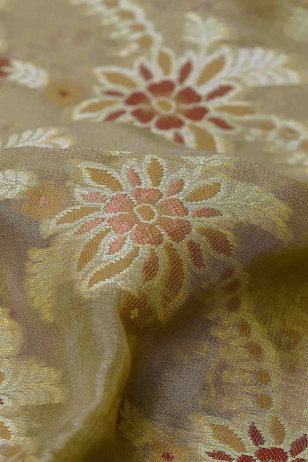 Beige Banarasi Georgette Saree