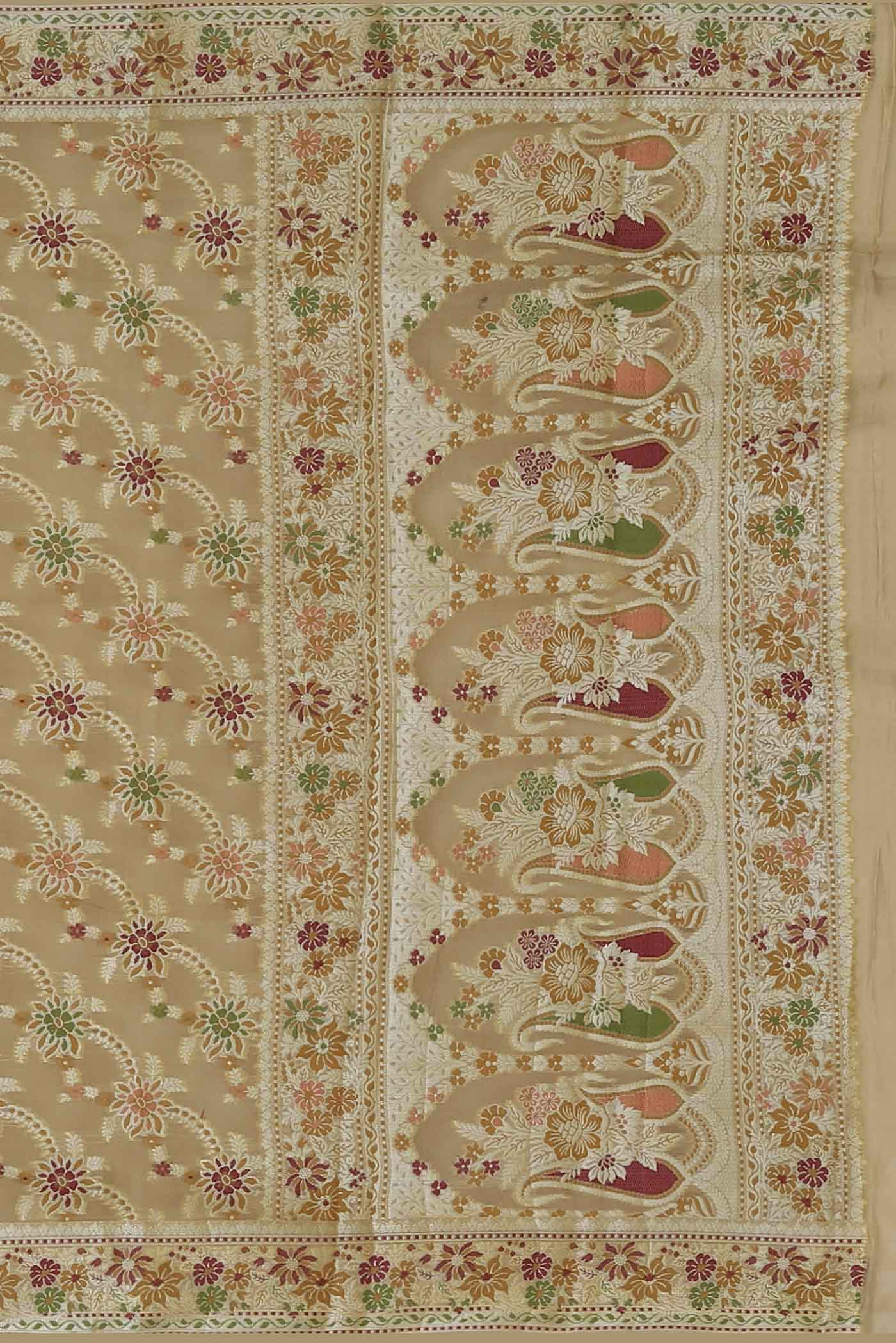 Beige Banarasi Georgette Saree