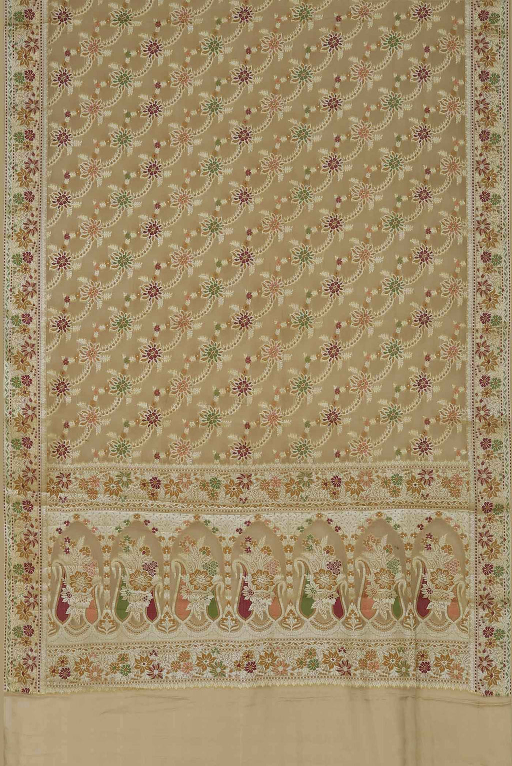 Beige Banarasi Georgette Saree