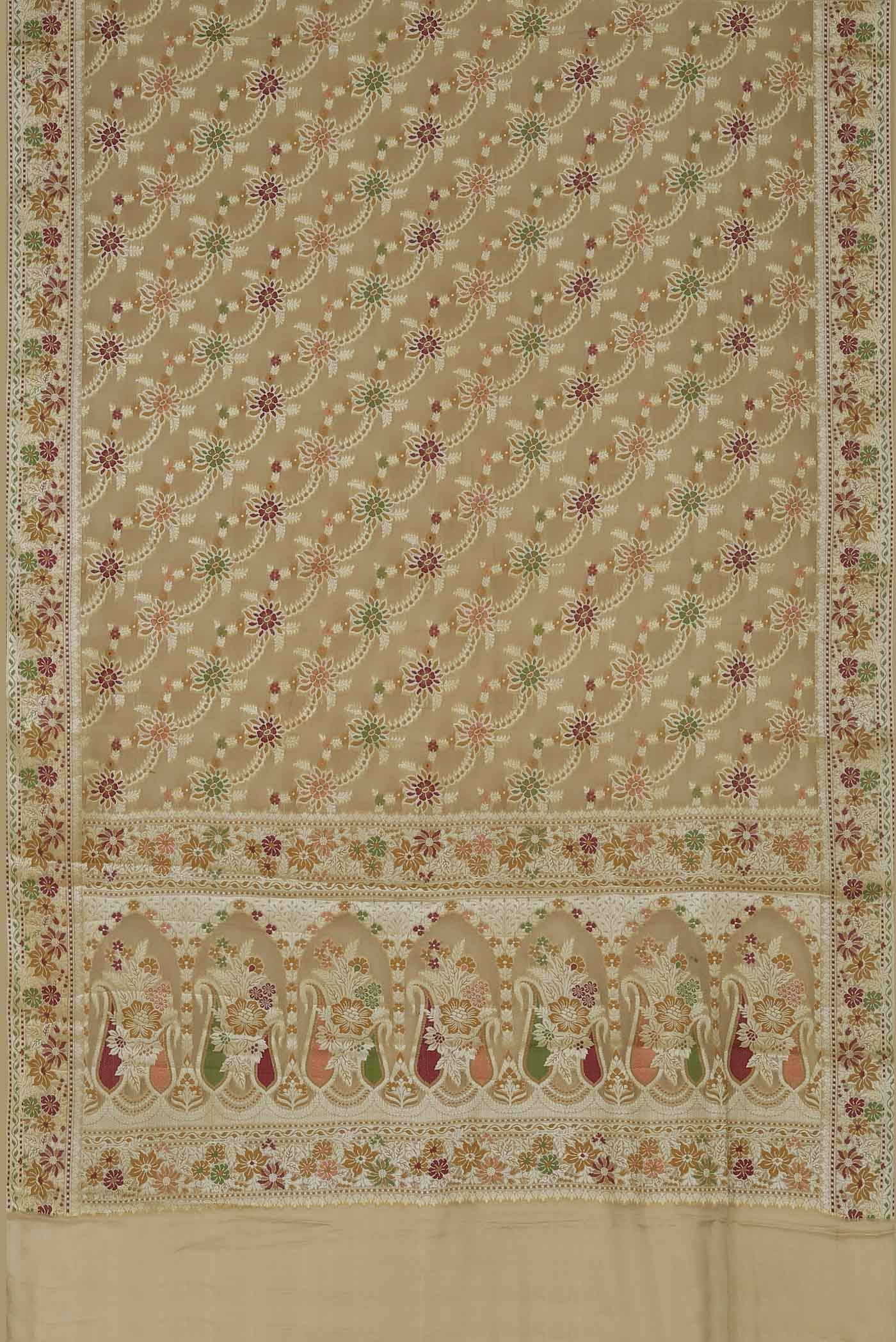 Beige Banarasi Georgette Saree