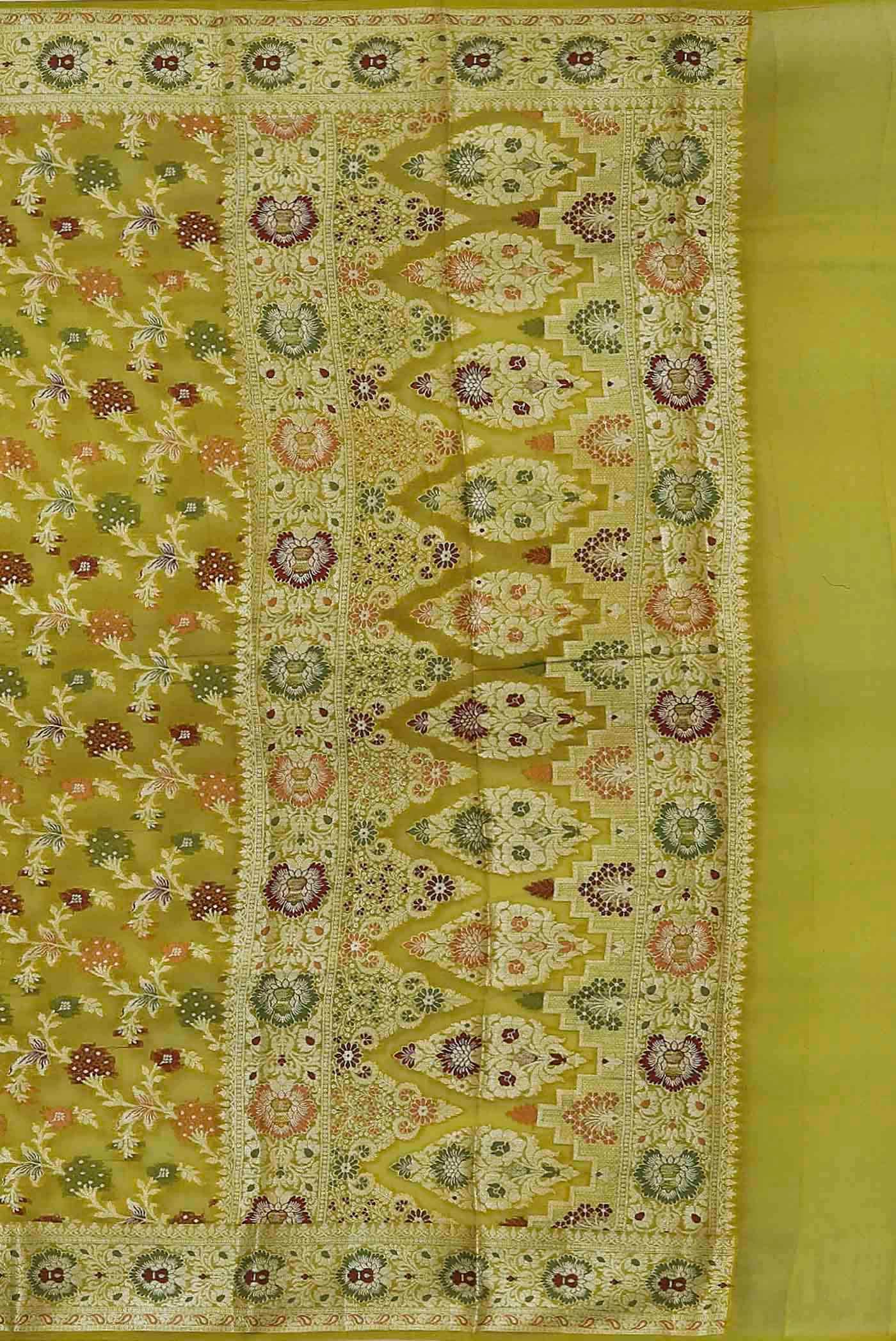 Green Banarasi Georgette Saree
