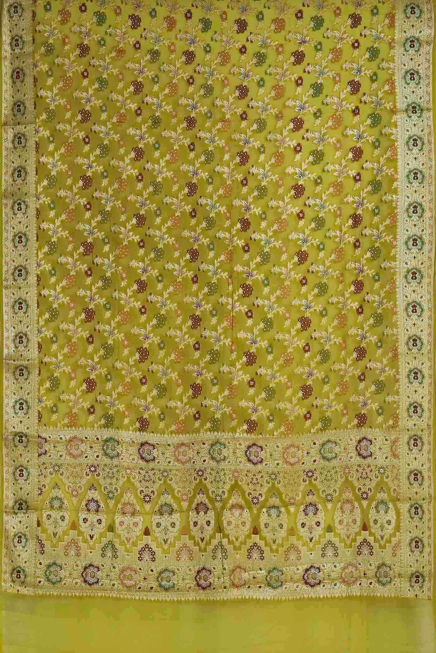 Green Banarasi Georgette Saree