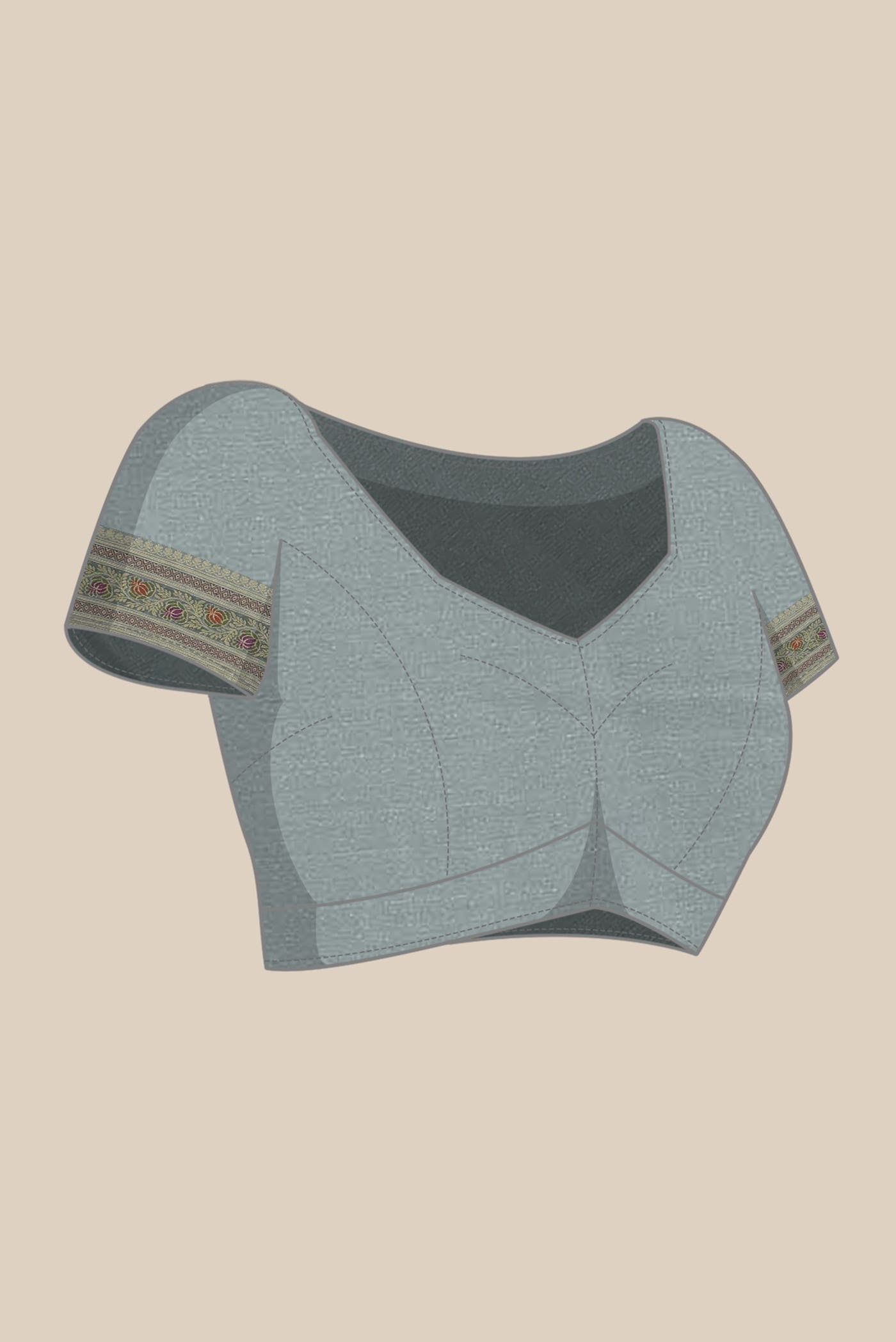 Blue Grey Banarasi Georgette Saree