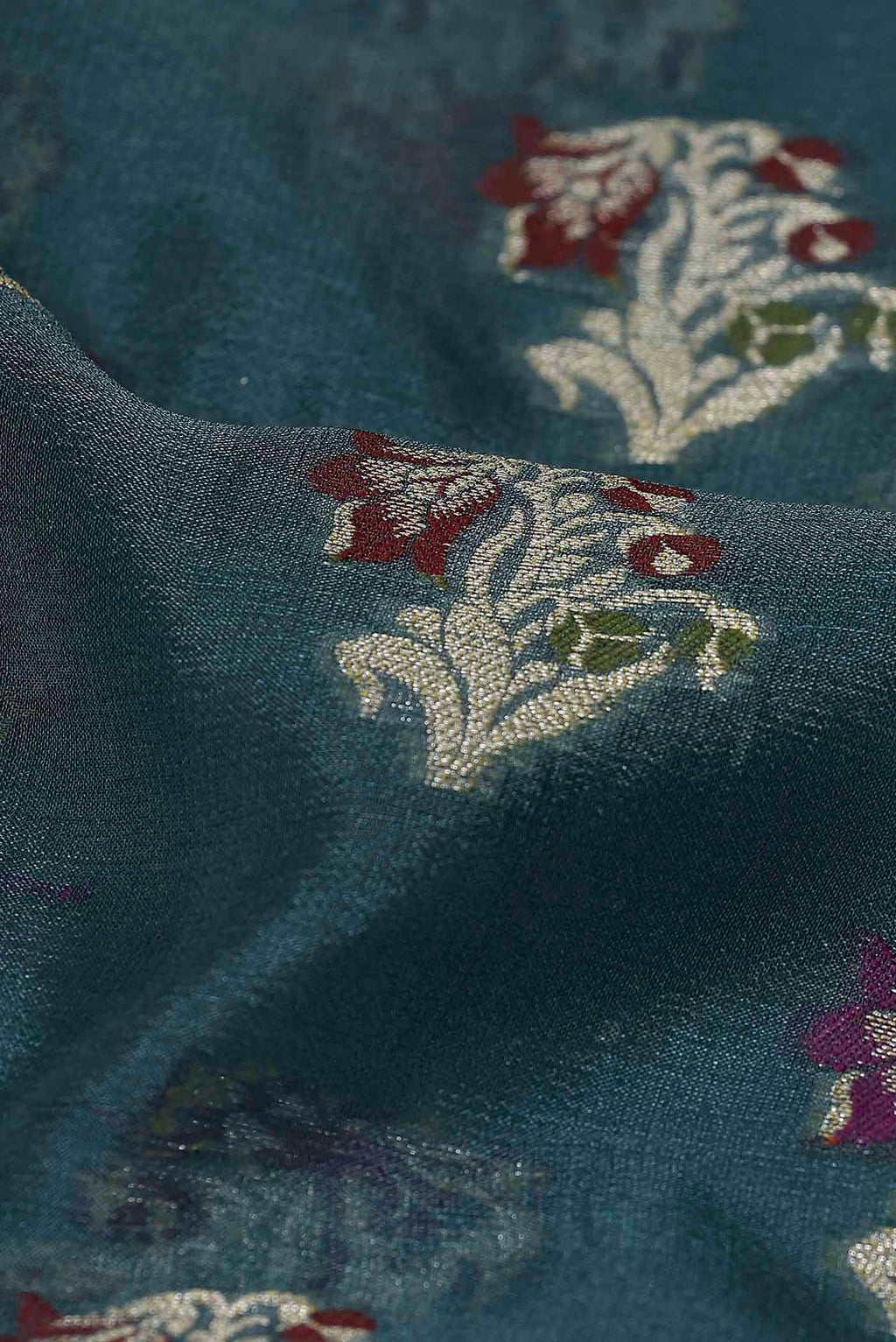 Blue Grey Banarasi Georgette Saree