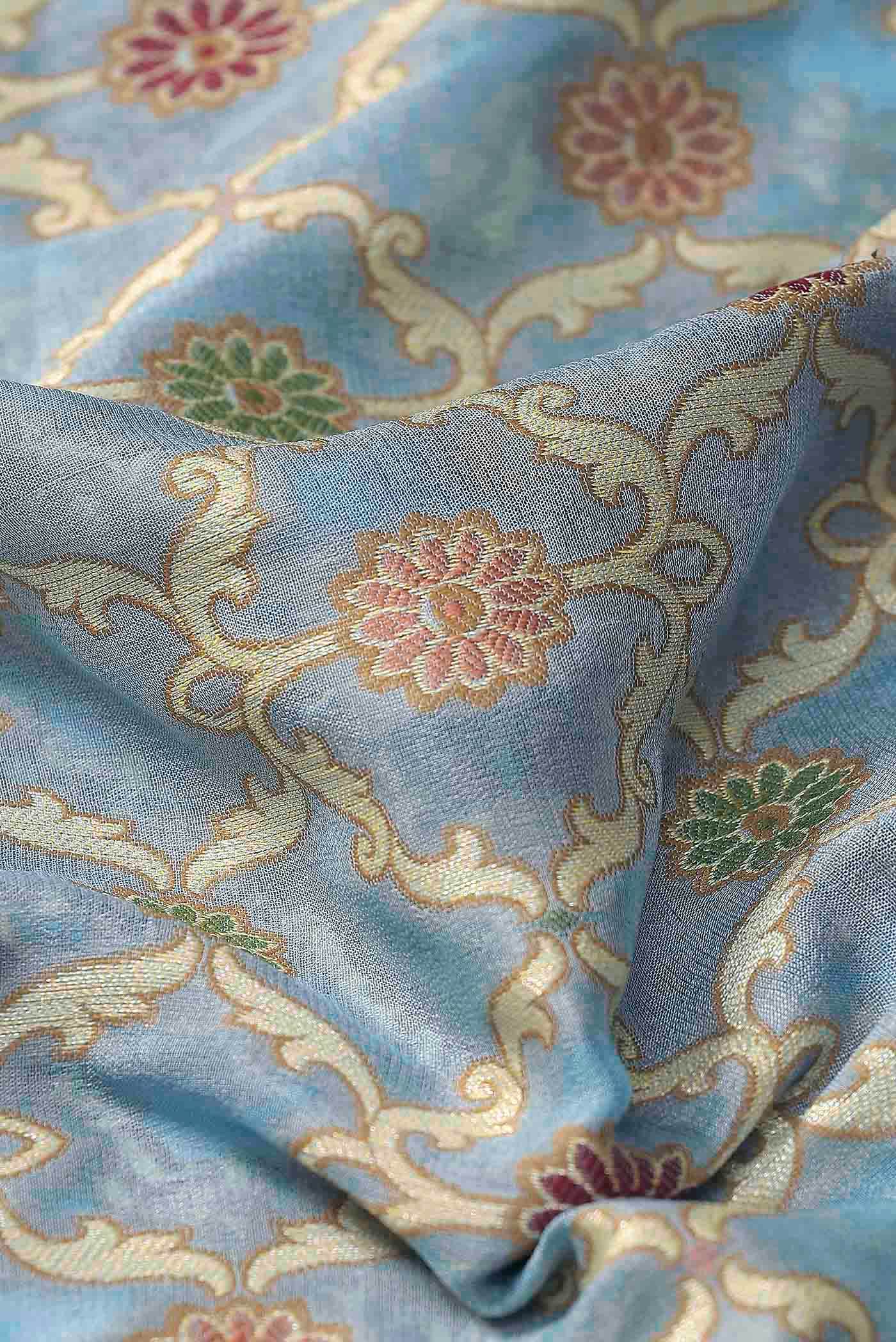 Blue Banarasi Georgette Saree