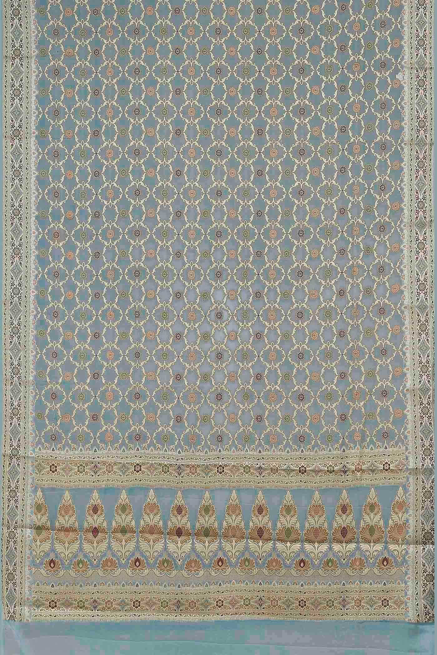 Blue Banarasi Georgette Saree