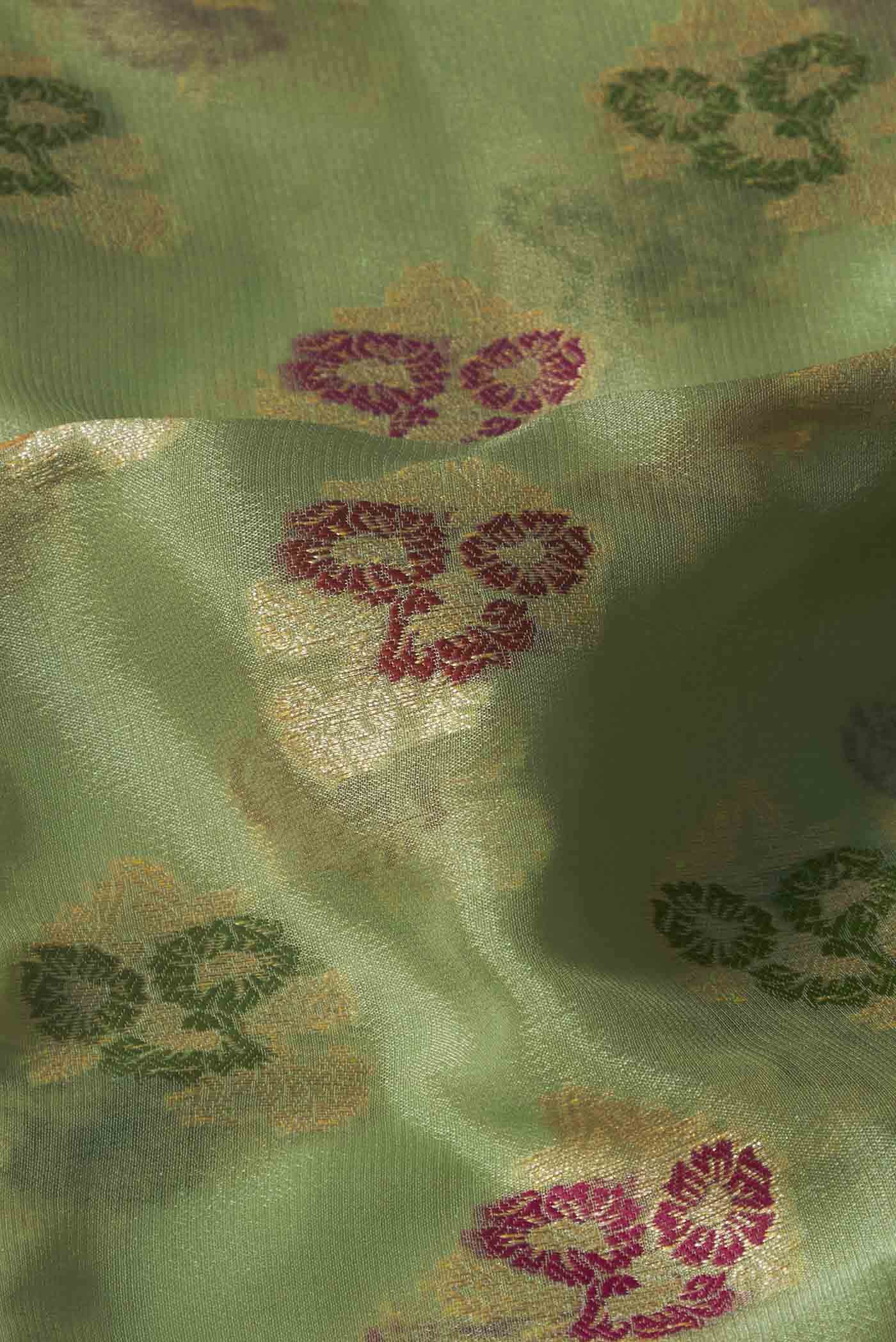 Green Banarasi Georgette Saree