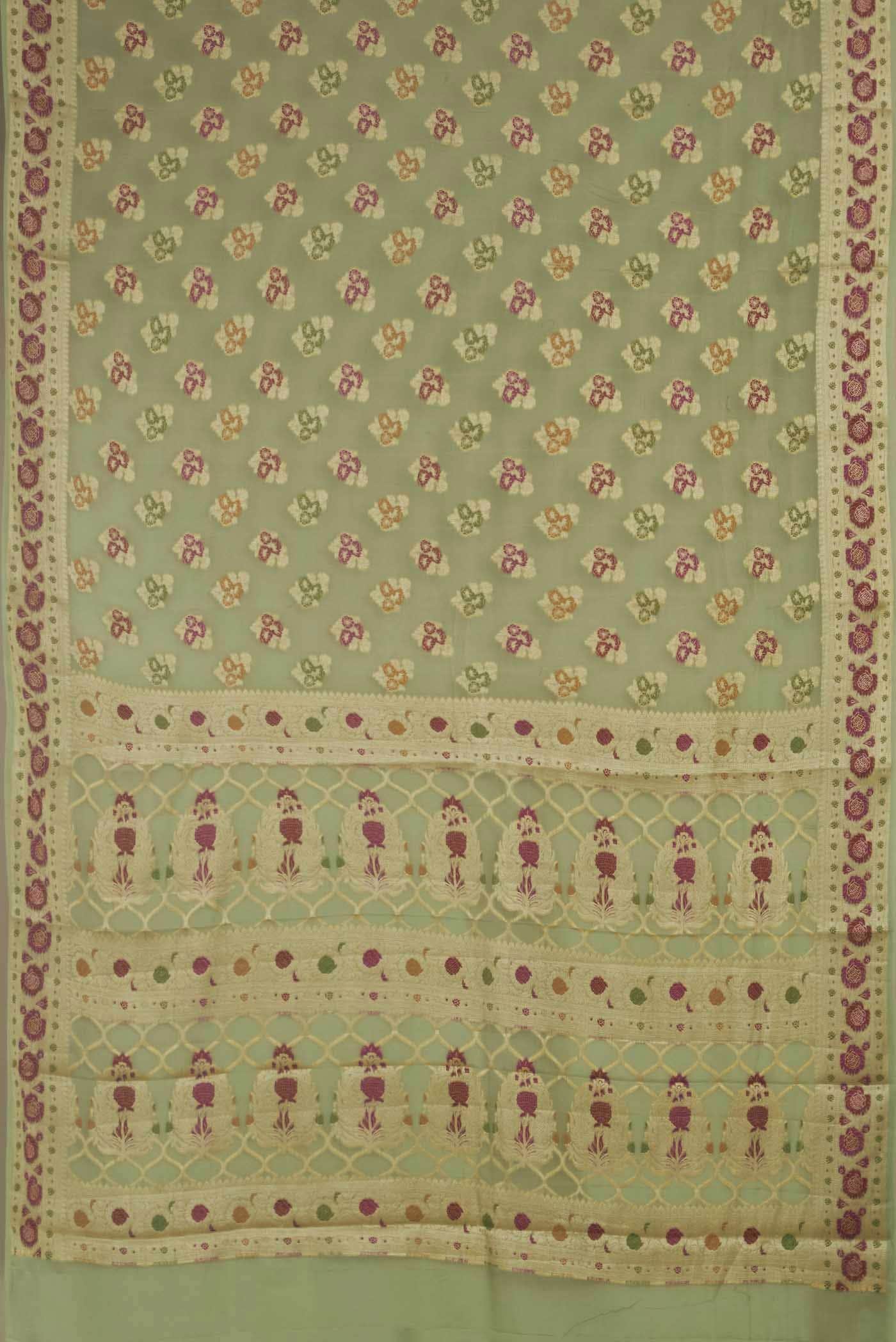Green Banarasi Georgette Saree
