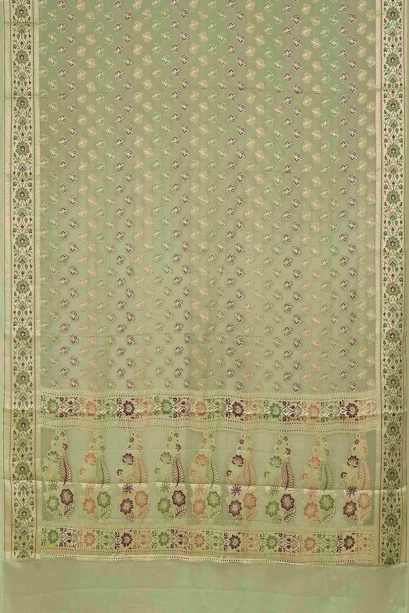 Green Banarasi Georgette Saree