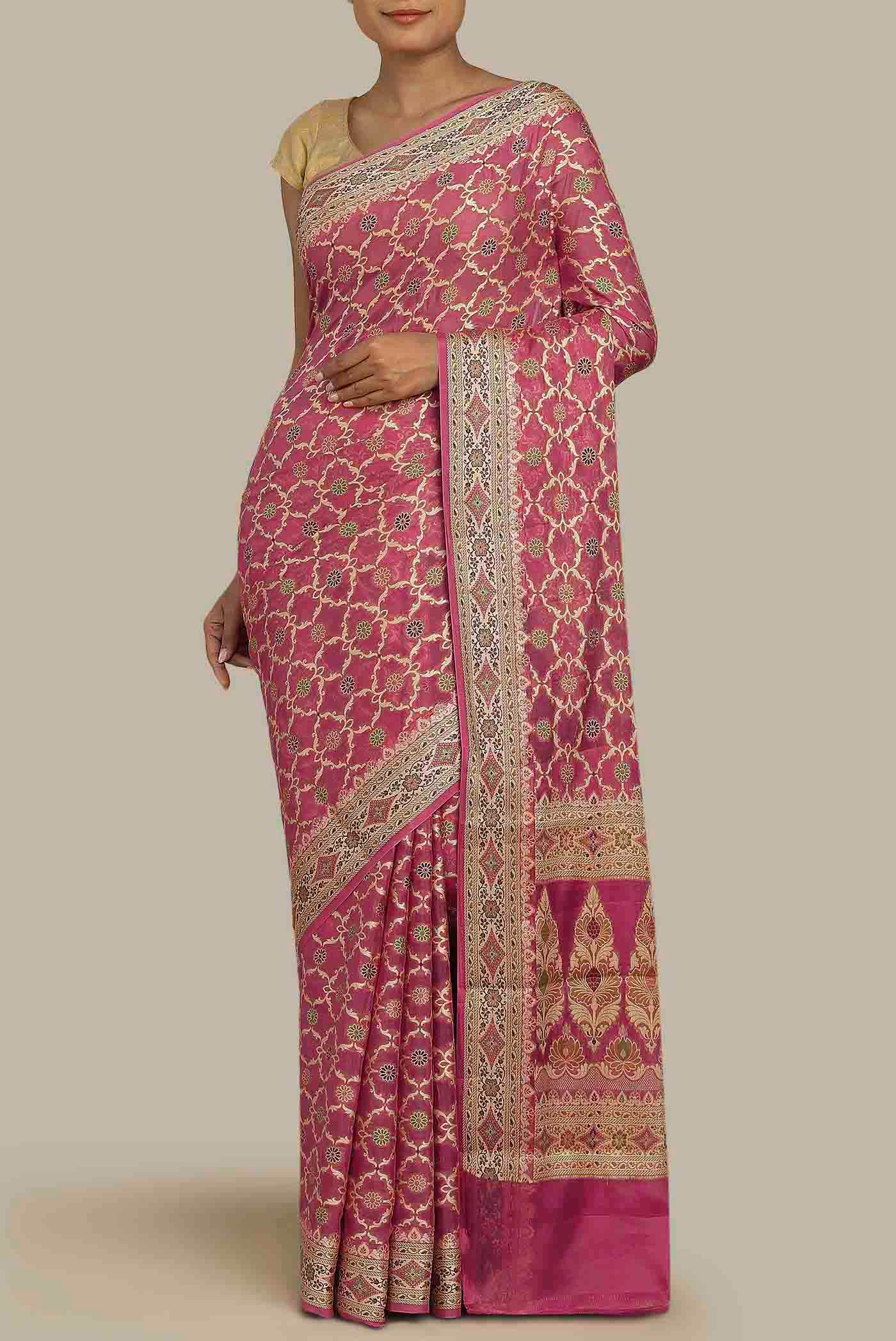 Green Banarasi Georgette Saree