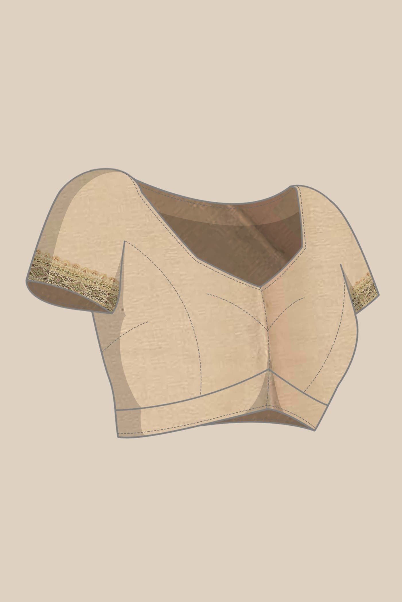 Beige Banarasi Georgette Saree