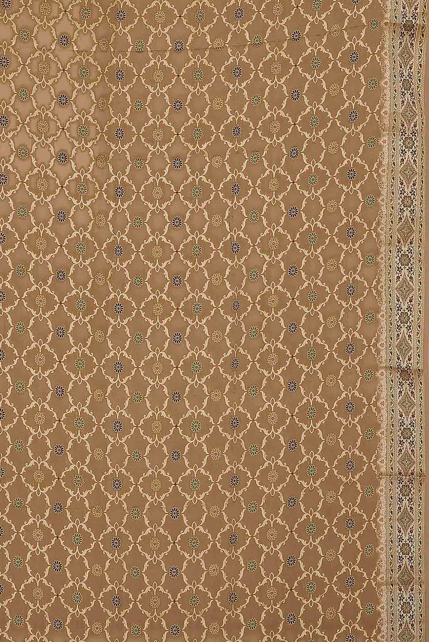 Beige Banarasi Georgette Saree