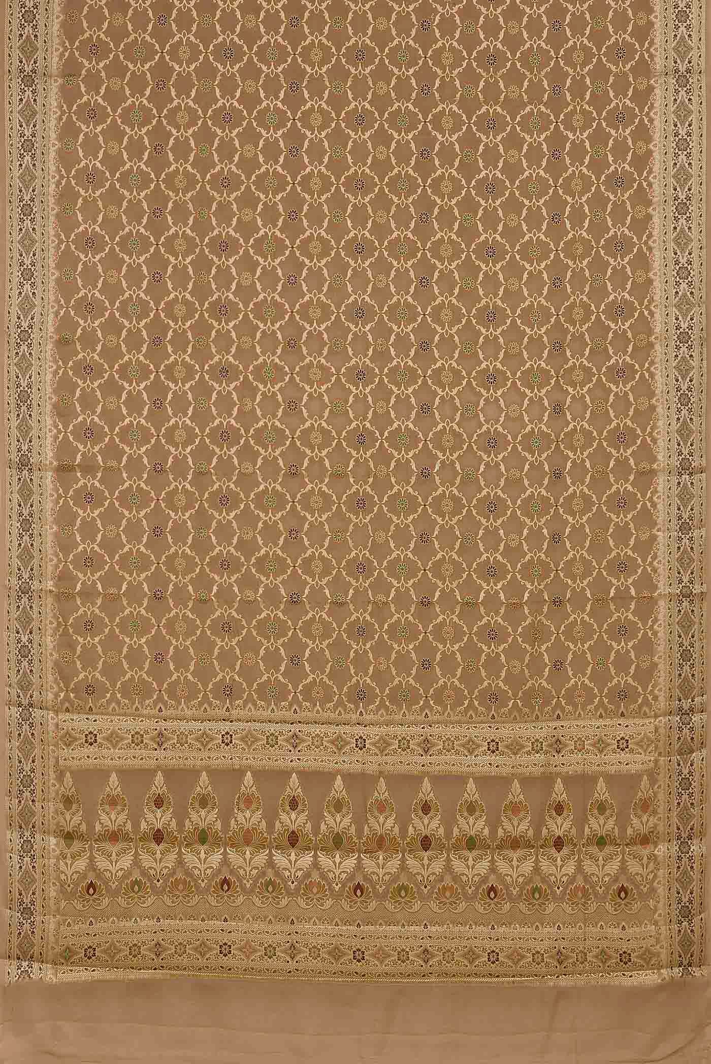 Beige Banarasi Georgette Saree