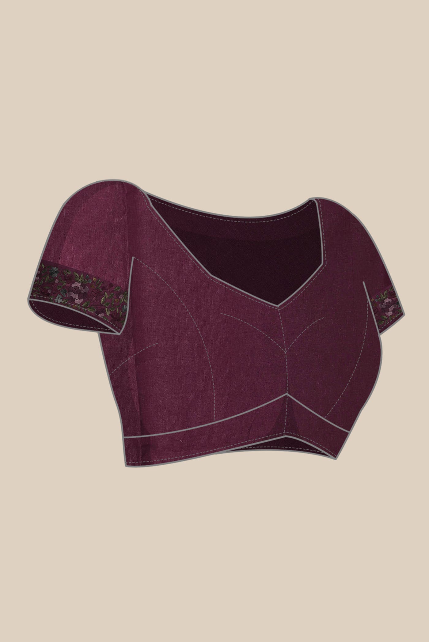 Maroon Tussar Silk Saree