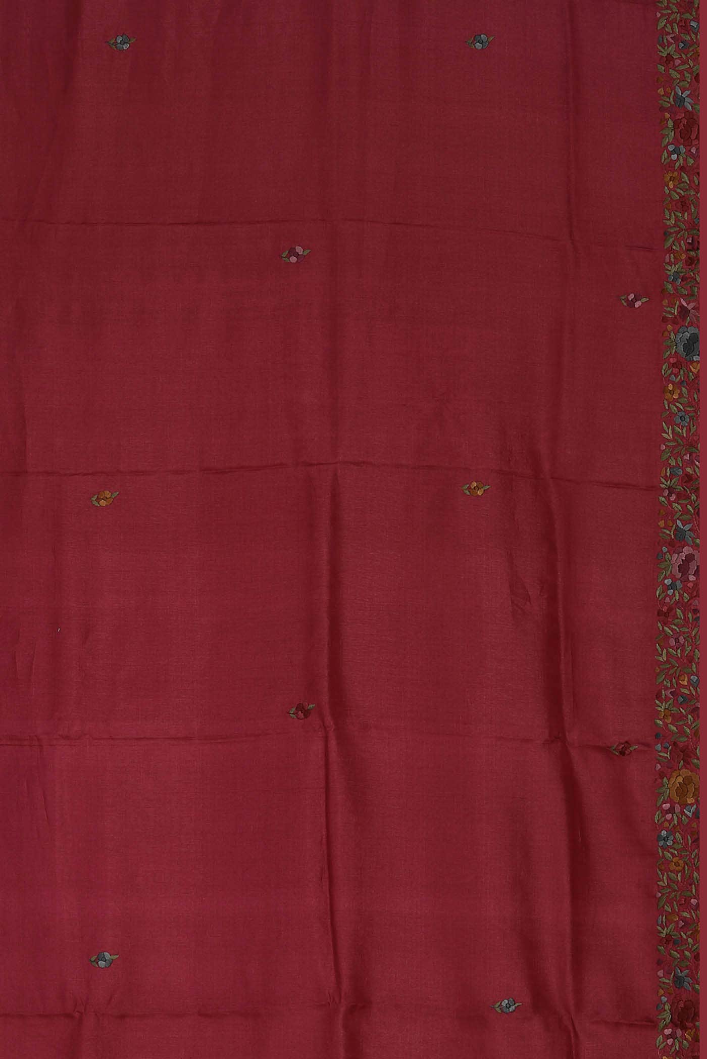 Maroon Tussar Silk Saree