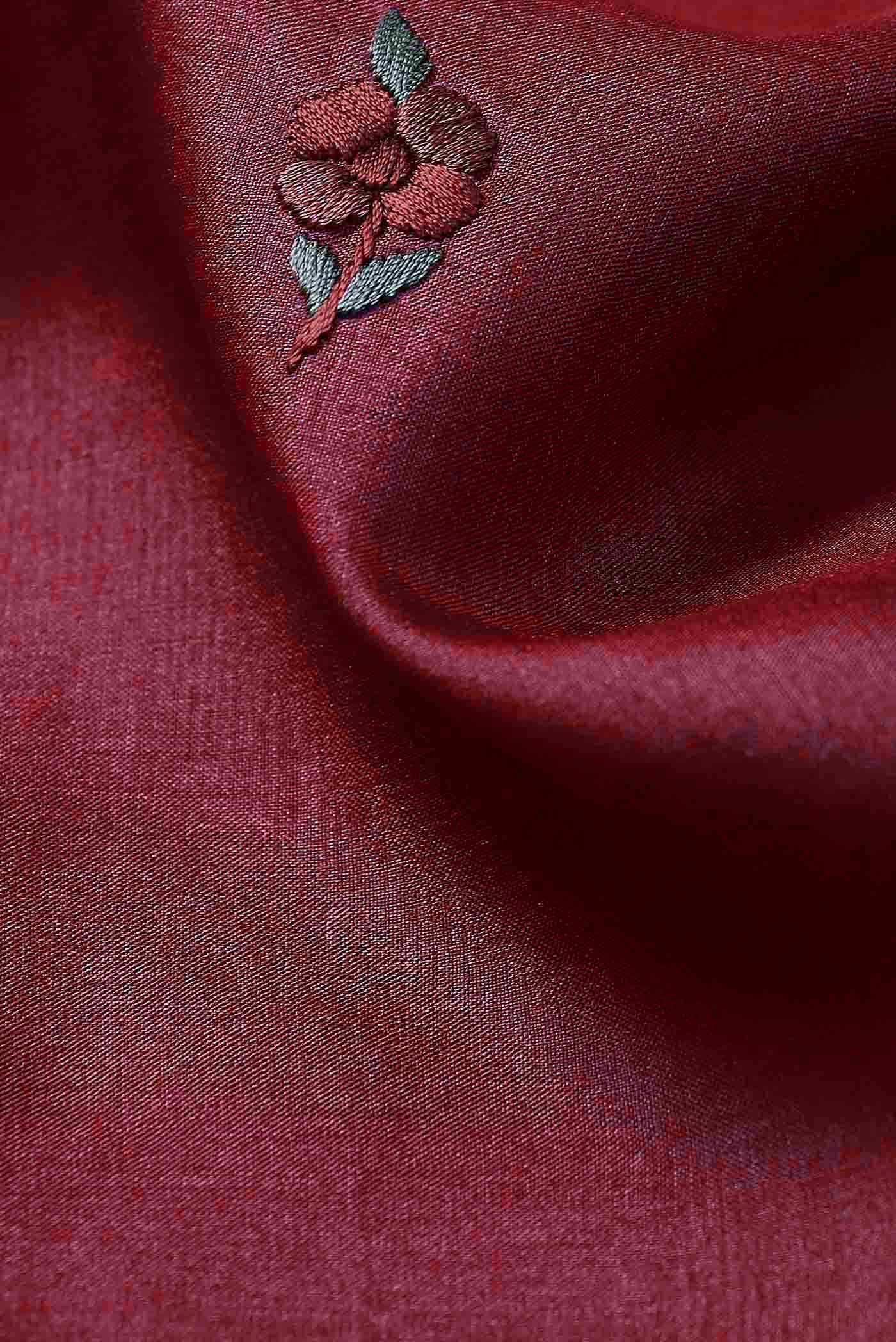 Maroon Tussar Silk Saree