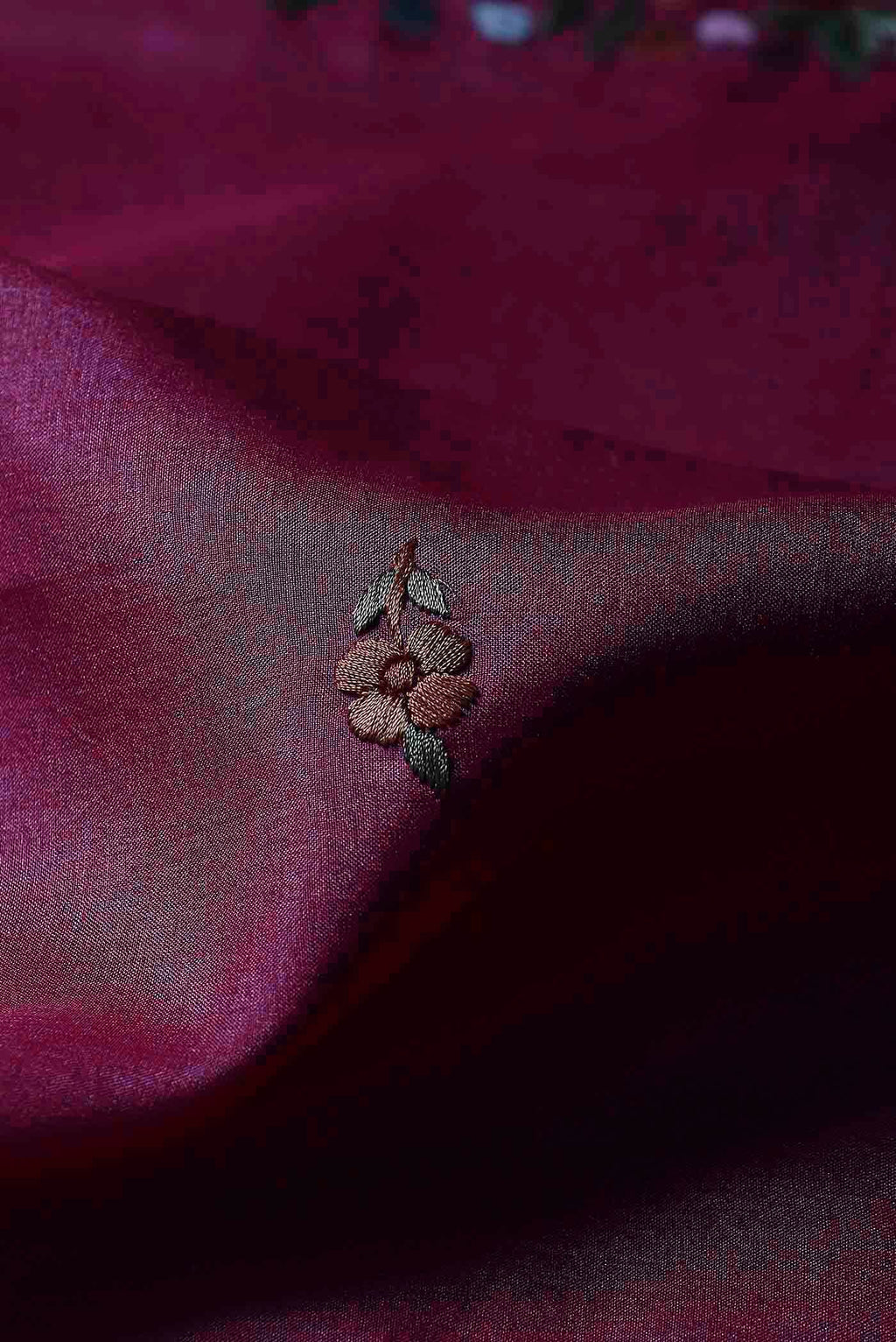 Maroon Tussar Silk Saree