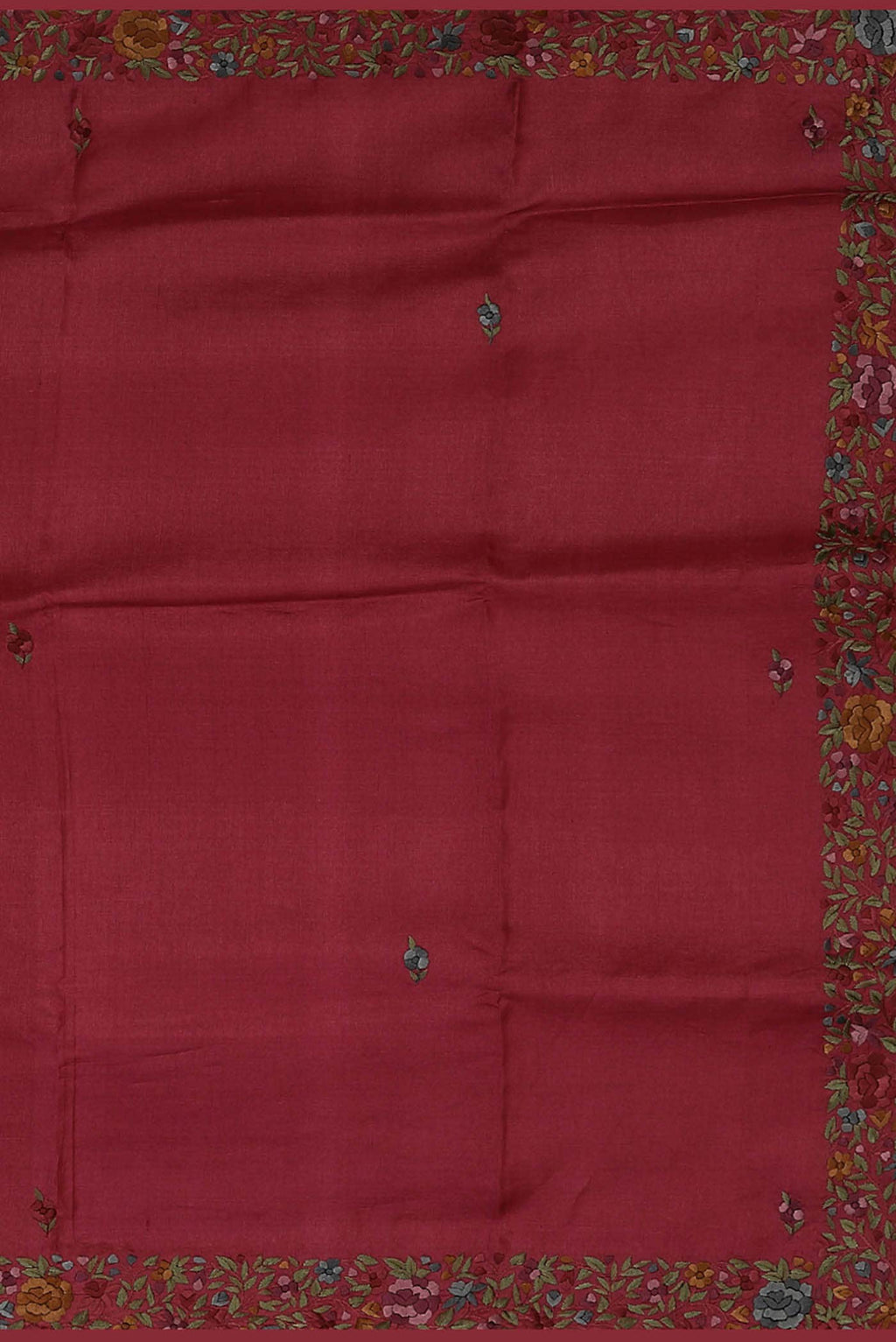 Maroon Tussar Silk Saree