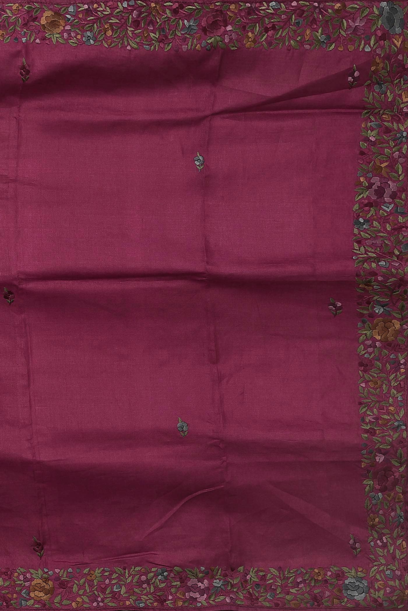 Maroon Tussar Silk Saree