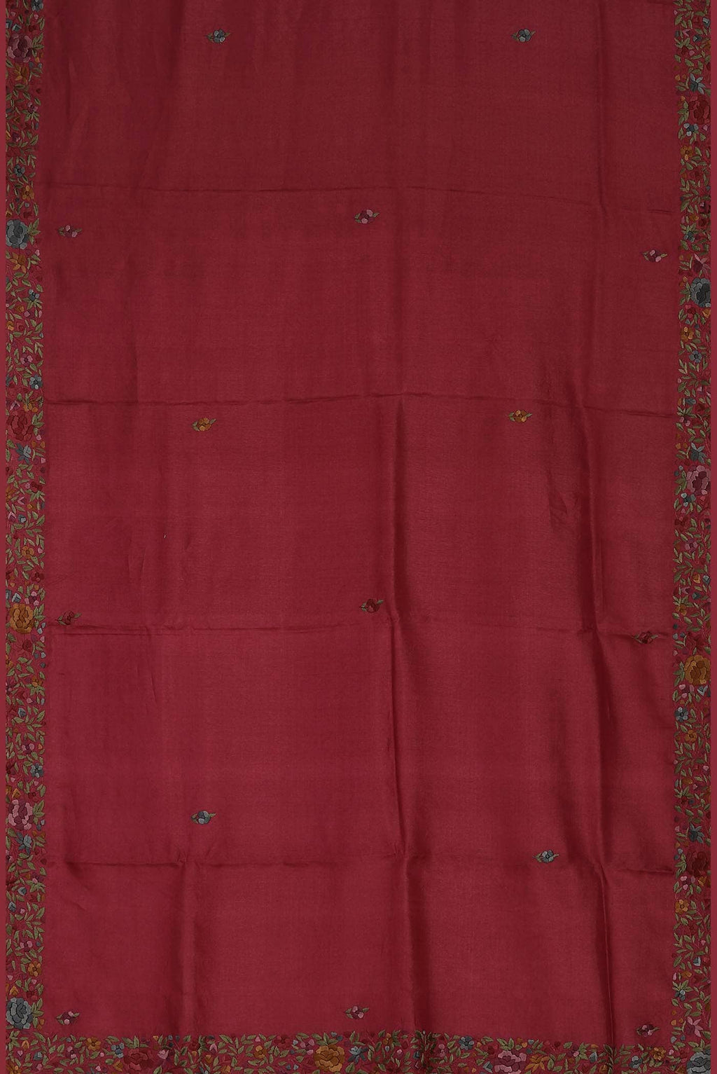 Maroon Tussar Silk Saree