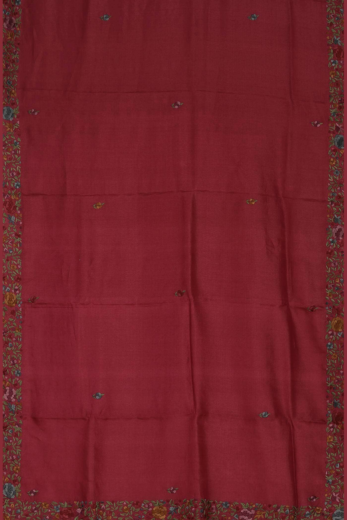 Maroon Tussar Silk Saree