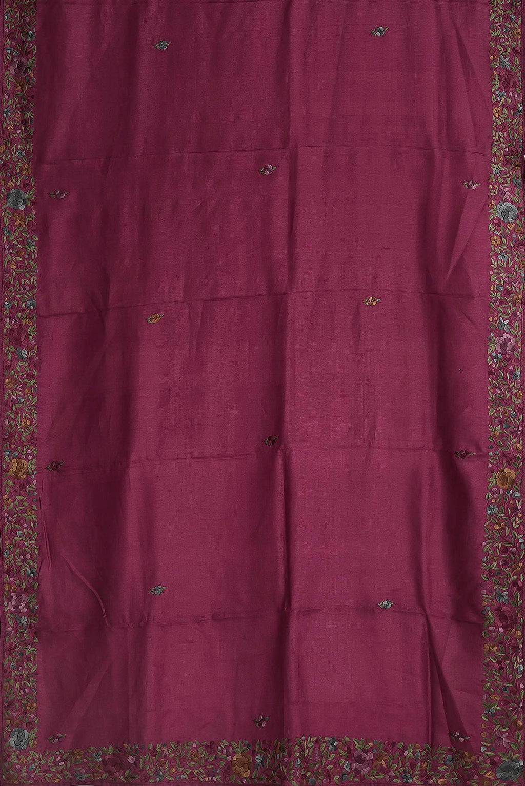 Maroon Tussar Silk Saree