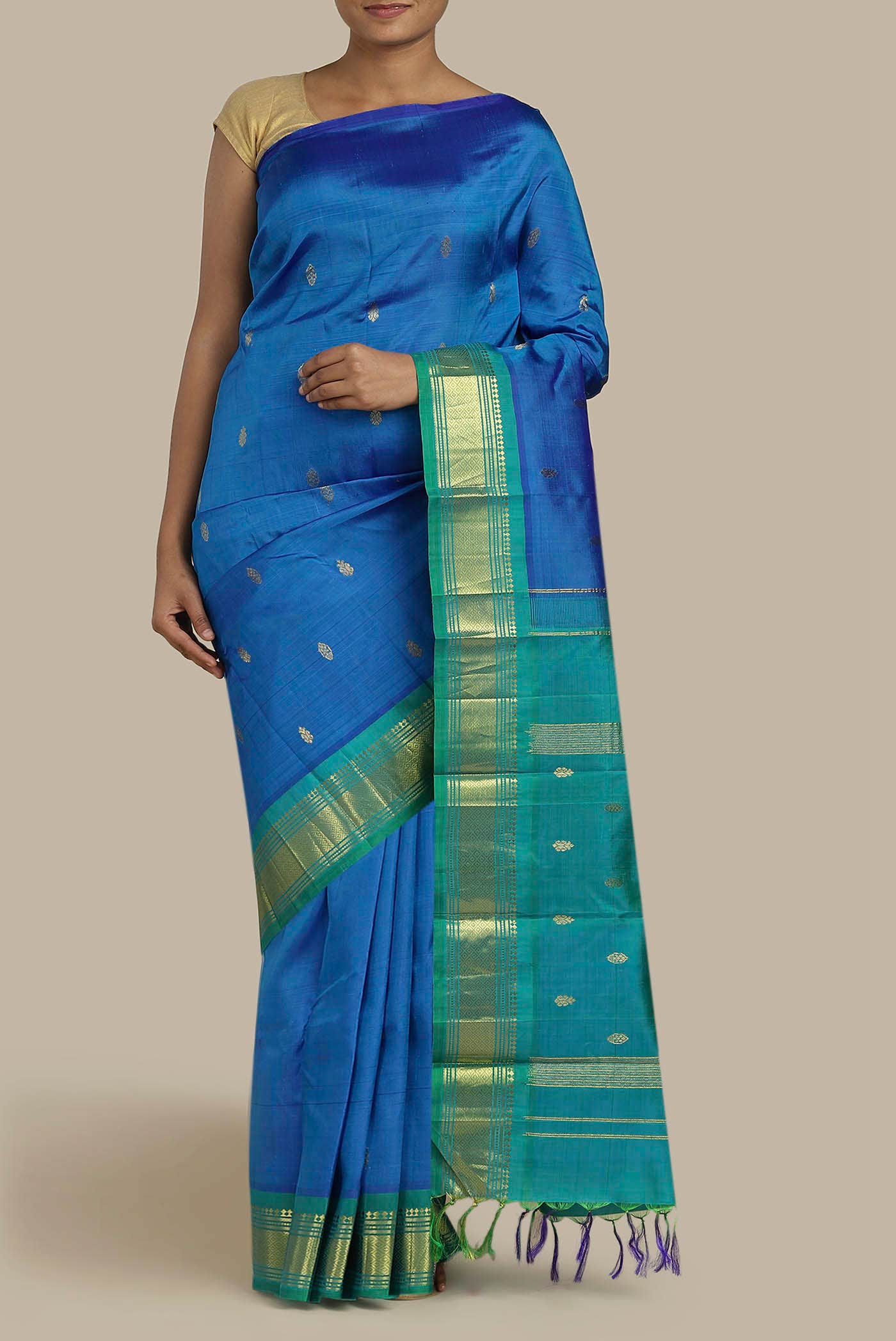Blue Kanchipuram Silk Saree