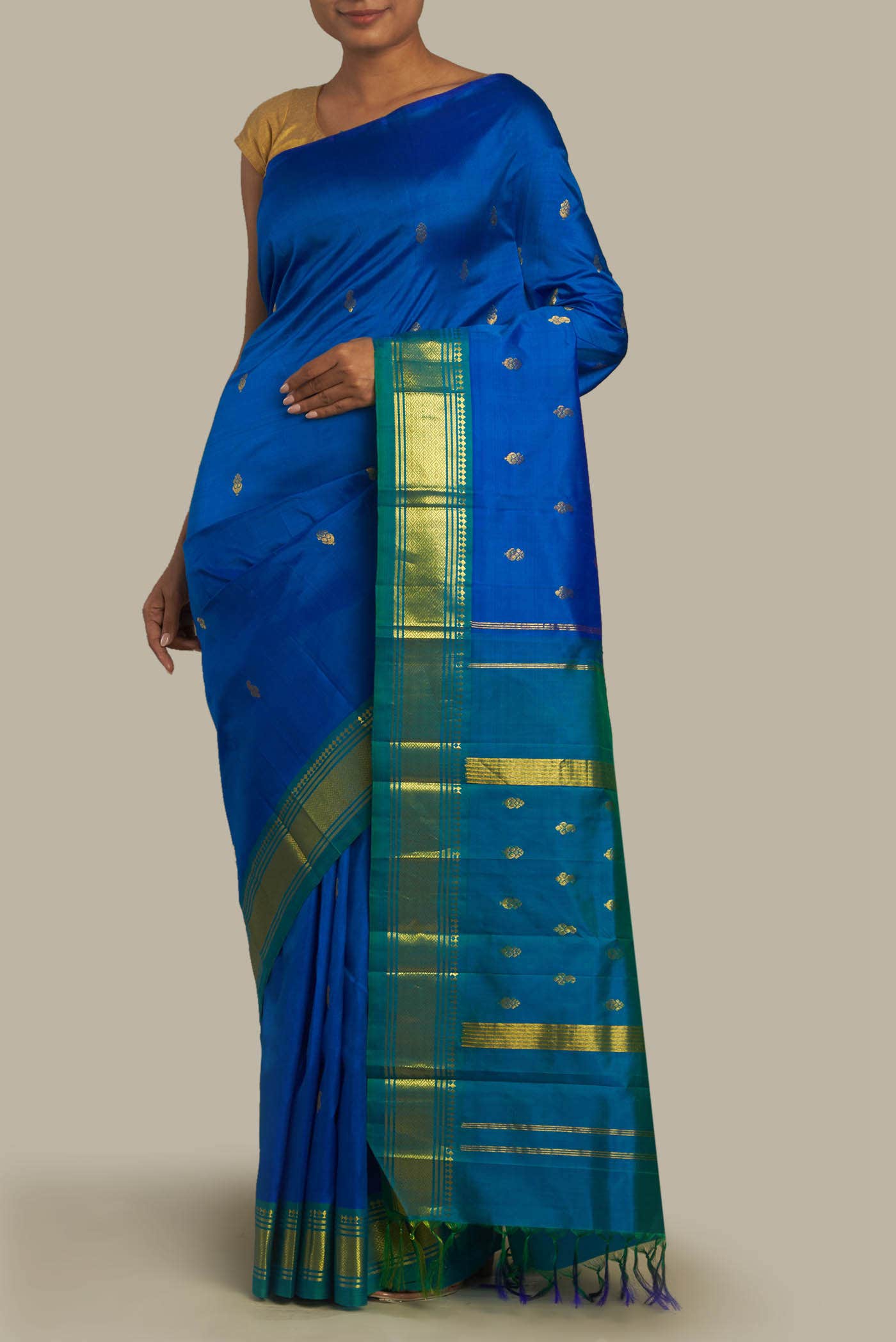 Blue Kanchipuram Silk Saree