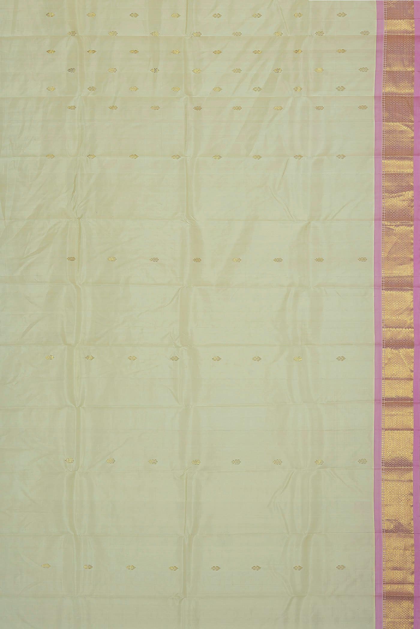 Cream Kanchipuram Silk Saree