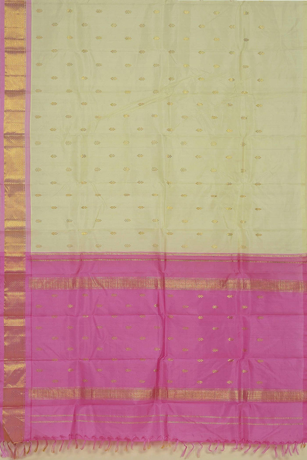 Cream Kanchipuram Silk Saree