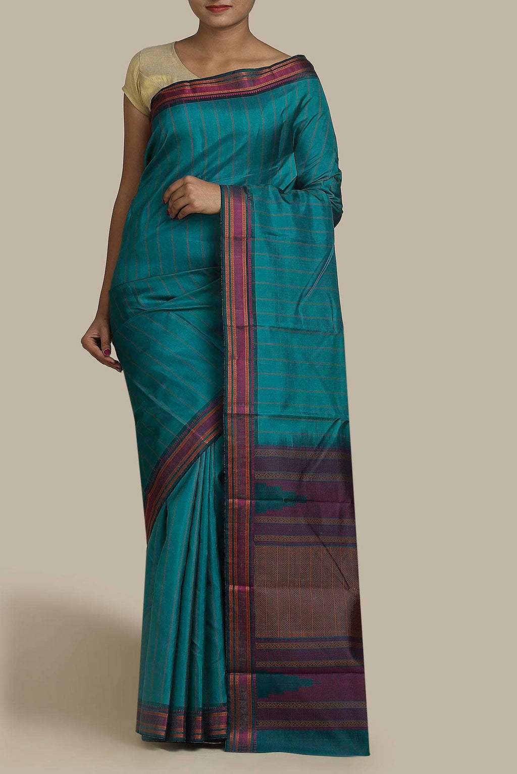 Blue Kanchipuram Silk Saree