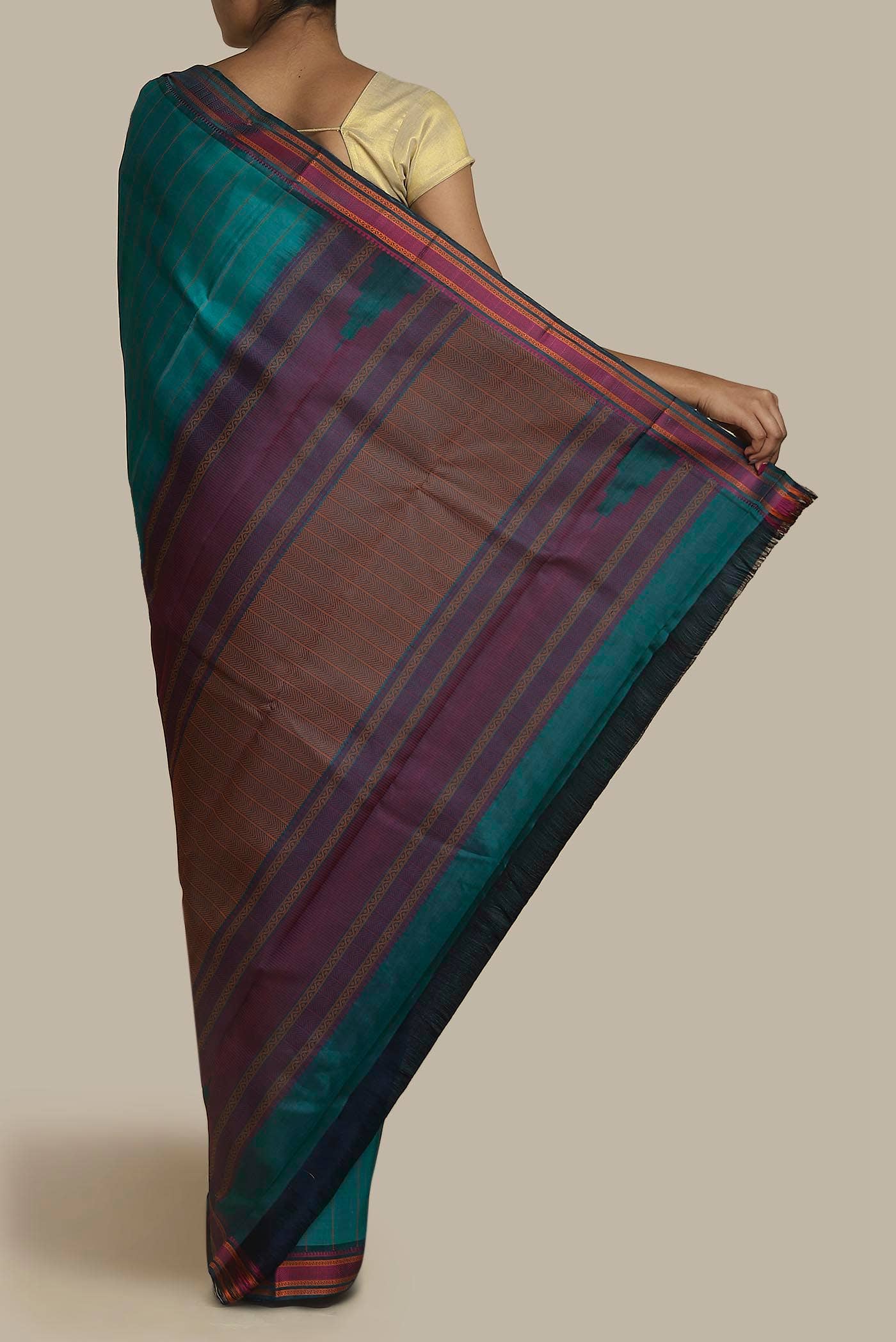 Blue Kanchipuram Silk Saree