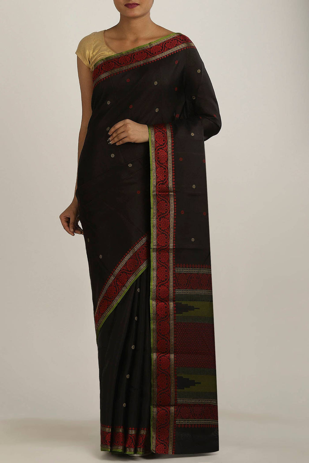 Black Kanchipuram Silk Saree