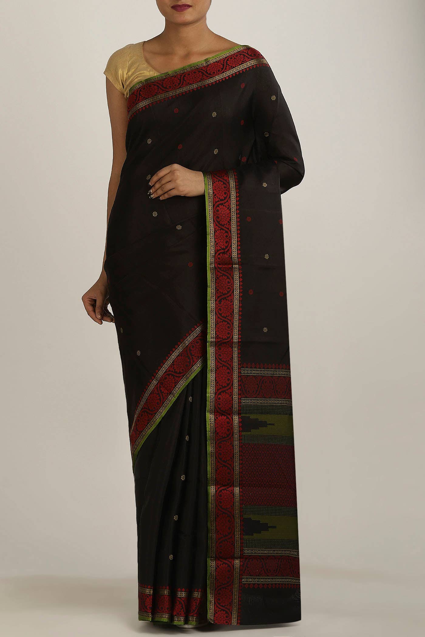Black Kanchipuram Silk Saree
