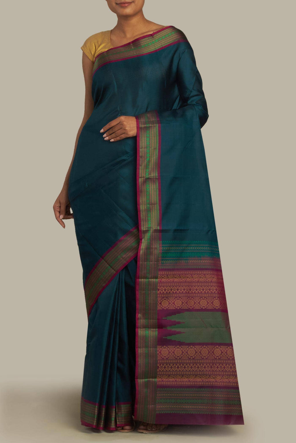Blue Kanchipuram Silk Saree