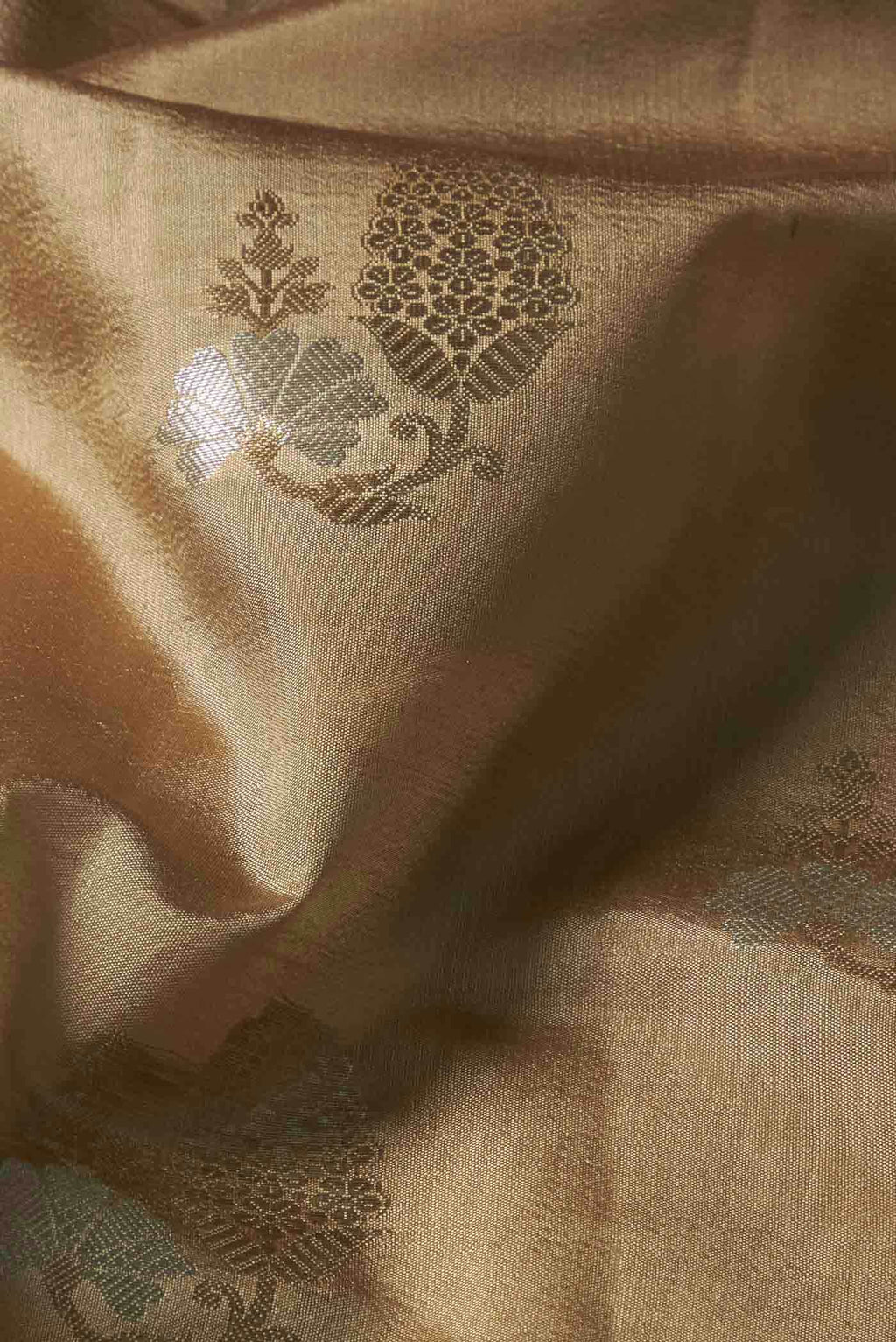 Beige Banarasi Tussar Silk Saree